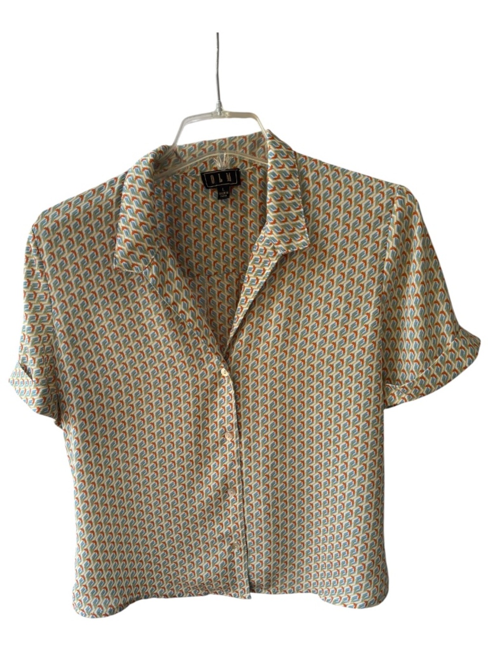 OLM Geometric Printed Button up Top-Size L